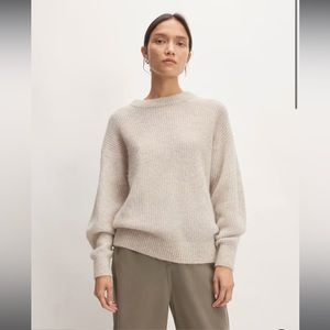 Everlane The Alpaca Crew - White/Almond, Size Small